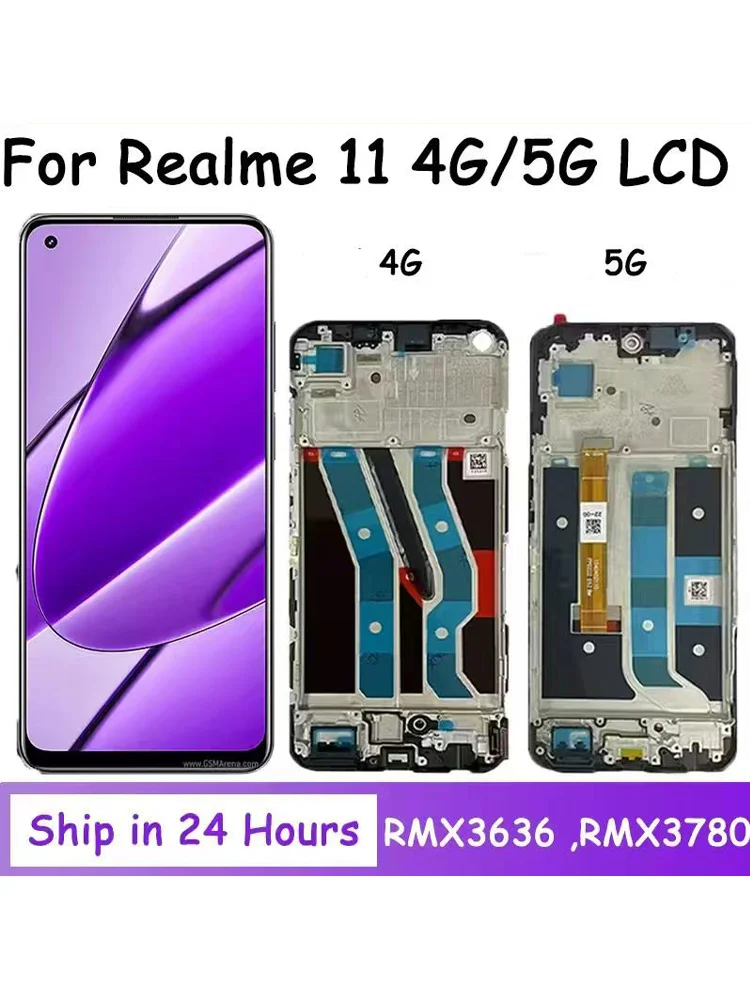 Wyświetlacz AMOLED do OPPO Realme 11 5G RMX3780, ekran dotykowy, digitizer, ramka wyświetlacza do Realme 11 4G RMX3636 — zdjęcie produktu 7