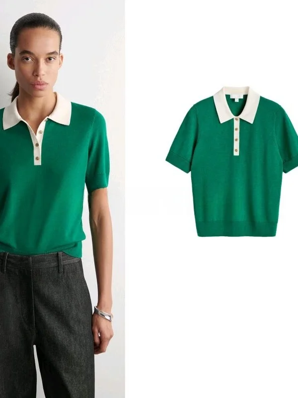 Spring Summer Women's  Shirt Standard Fit Button Placket Ribbed  Classic Style Casual Wear Polyester Fiber Short Sleeve