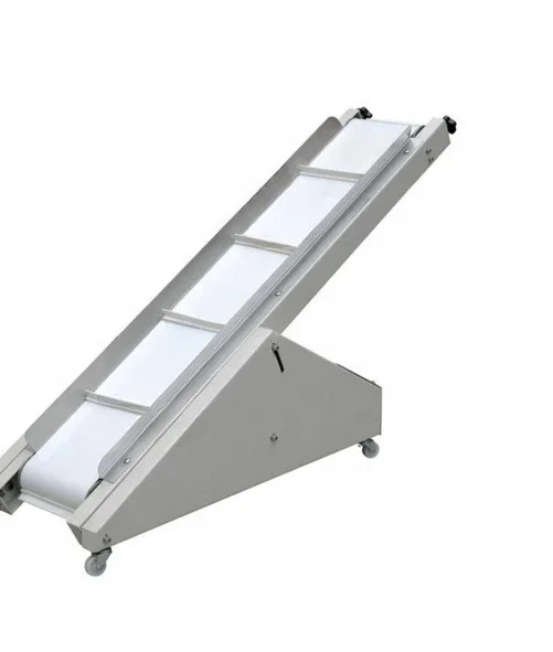 Series stainless steel mild steel output conveyor take away conveyor for carry out the finish bag from the