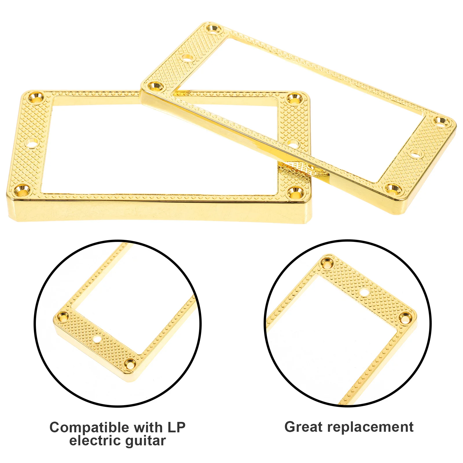 

Pair Curved Metal Outer Frame Pickup Rings for Electric Guitar Neck Bridge Mounting Humbucker Pickups Frame