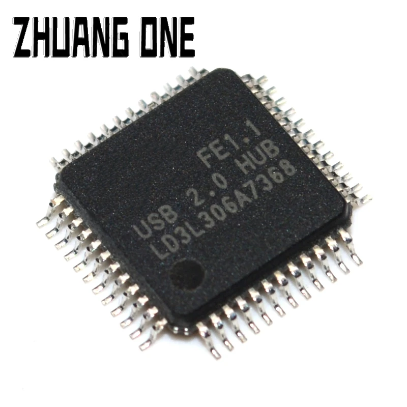 1pcs/lot FE1.1 FE2.1 QFP48 USB2.0 HUB USB interface chip new original In Stock