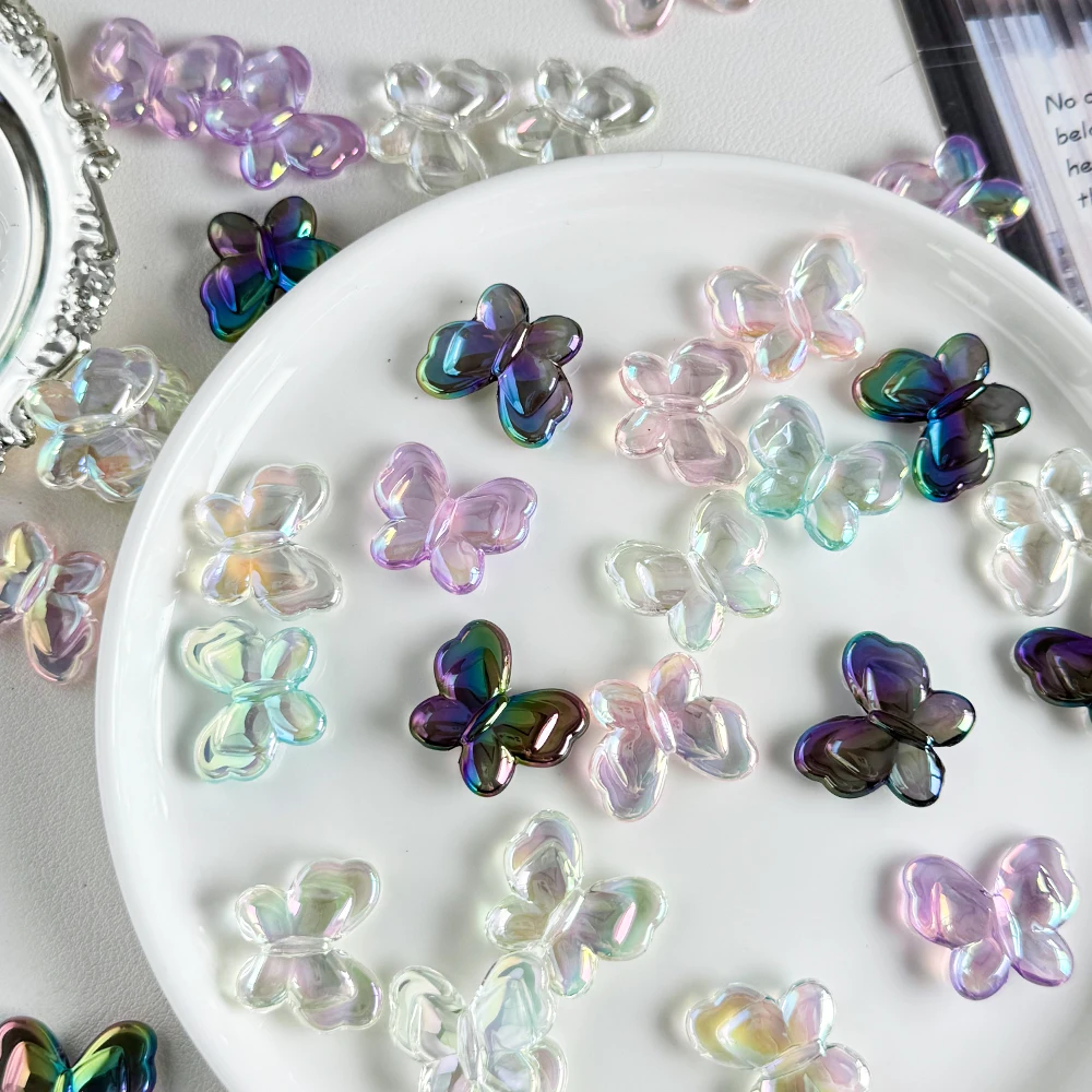 

Распродажа, 100 шт., 19*23 мм, фурнитура и компоненты для ювелирных изделий/ручная работа/изготовление бисера своими руками/эффект Авроры/форма бабочки/акриловая бусина