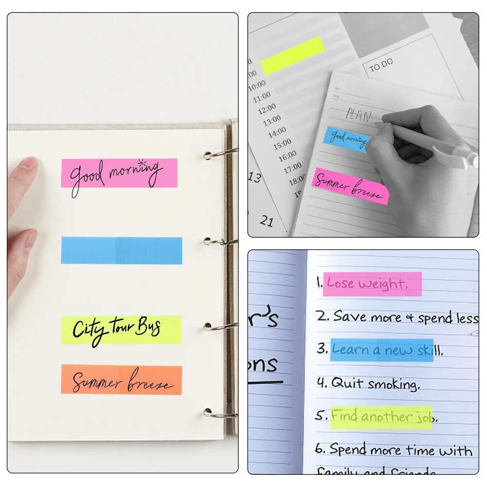 

2 Books Binder Stickers Wear Resistant Waterproof No Odor Strong Sticky Effect Multi-Function Book Tabs Convenient Sticky Flags