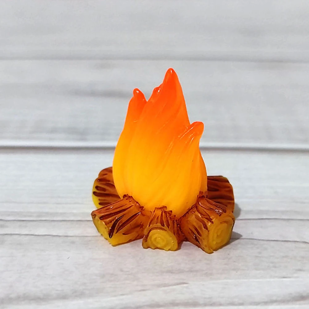 

10 Pcs Bonfire Ornaments Mini Decorations Model Campfire Miniature Scene Resin House Campfires