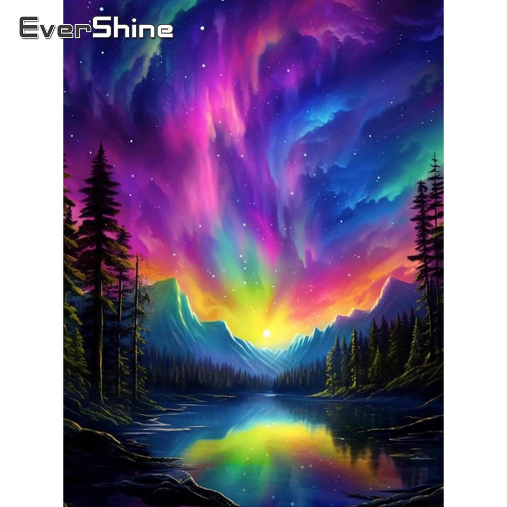 

Evershine принадлежности для вышивания пейзажная ткань холст вышивка крестиком Аврора новые поступления полный комплект снежная гора настенное искусство