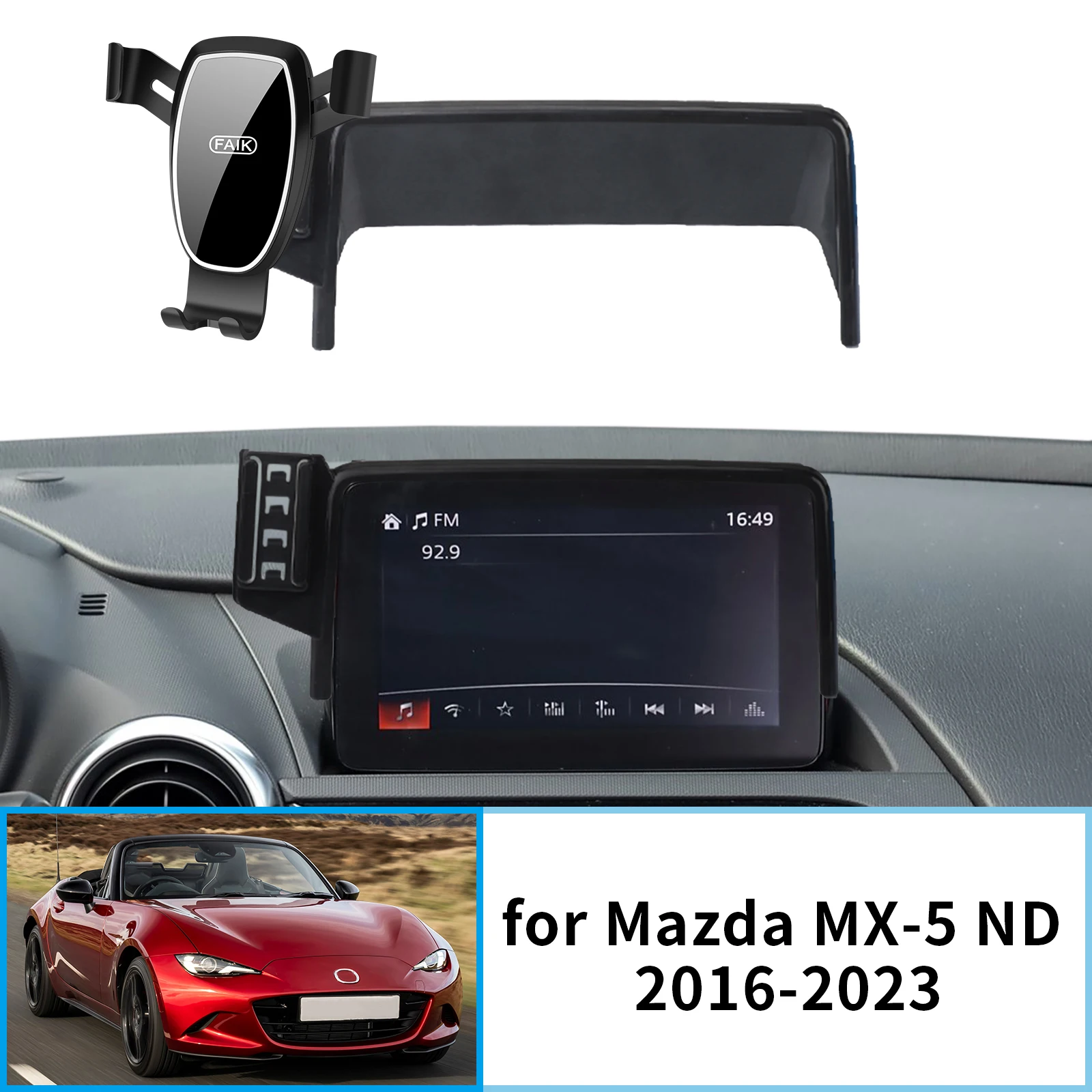 

for Mazda MX-5 2016-2023 ND MX5 Miata Roadster GPS Bracket Navigation Stand Auto Accessories