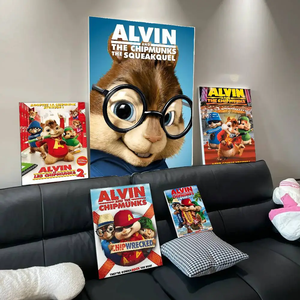 الكلاسيكية ألفين و C-Chipmunks الفيلم الكلاسيكي خمر الملصقات ورق أبيض يطبع الملصقات الفنية Kawaii غرفة ديكور