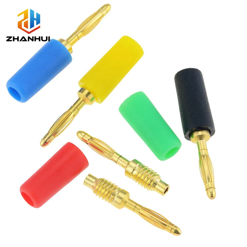 5PCS 2mm Gold-Plated Mini Banana Plug - Plastic Shell Audio Speaker Connector for Experimental Test Cord