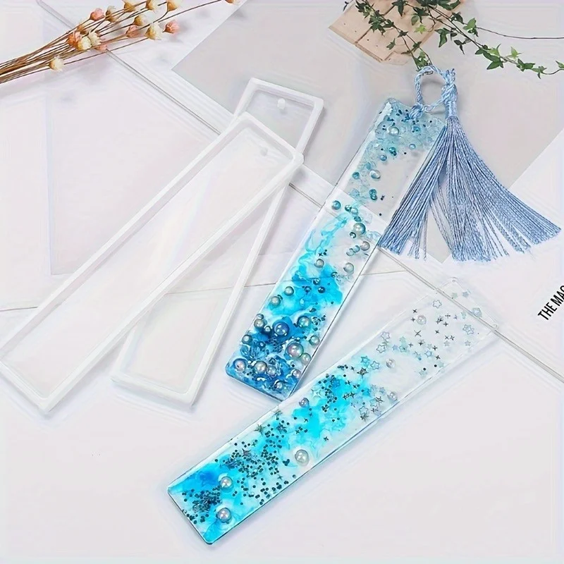 1pc/3pcs DIY Rectangular Crystal Epoxy Resin Bookmark Silicone Mold - Perfect for Thanksgiving Crafts, Kitchen & Dining Decor
