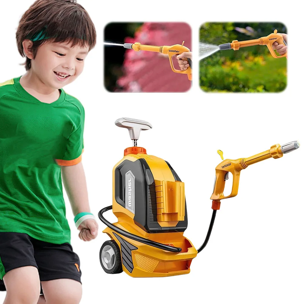 

Kids Water Pressure Washer Tools & Toys Car Washer with Scraper Sponge Towel Toddler Pretend Playing Tool for Boys Girls