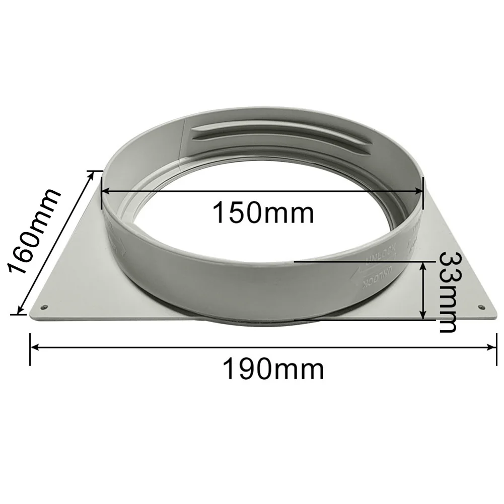 Duct Hose Interface Air Conditioner Hose 190*140*33MM Connector For Exhaust Pipe Exhaust System Part Quick Tool-free Setup