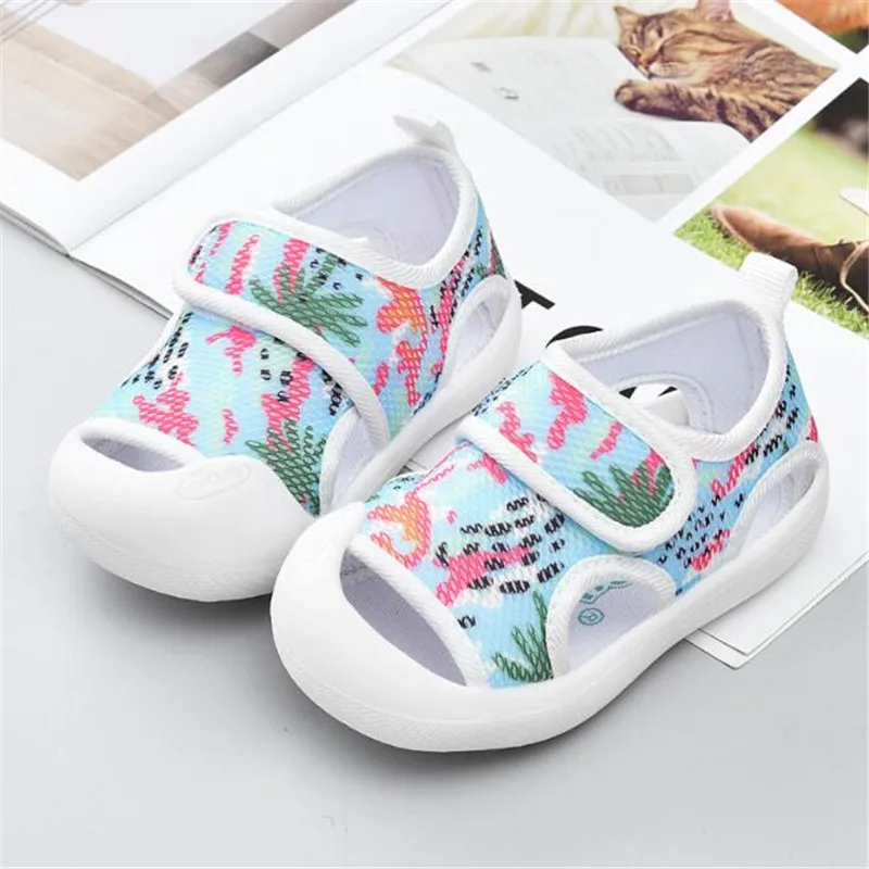 Summer Toddler Sandals Baby Girl Shoes Solid Color Net Cloth Breathable Boys Sneakers Kids Prewalker Infant Sport Girls Sandals