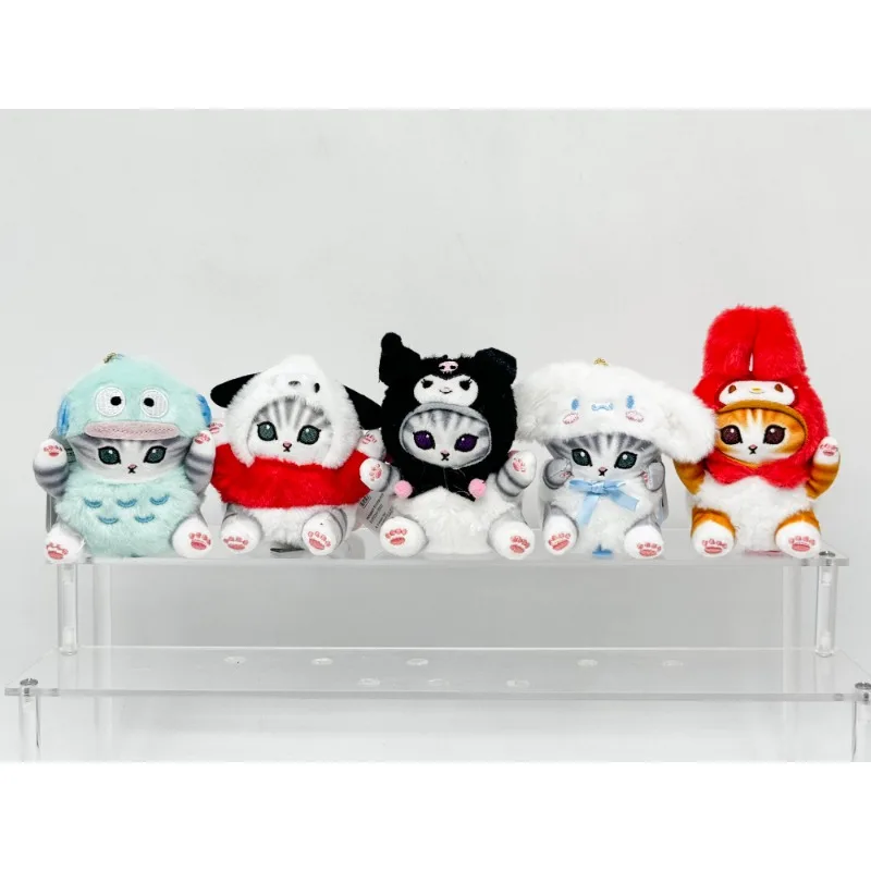 Mofusands Sanrio Characters Bag Stuffed Plush Pendants Cat Cosplay Keychains Kuromi Cinnamoroll Collect Decoration