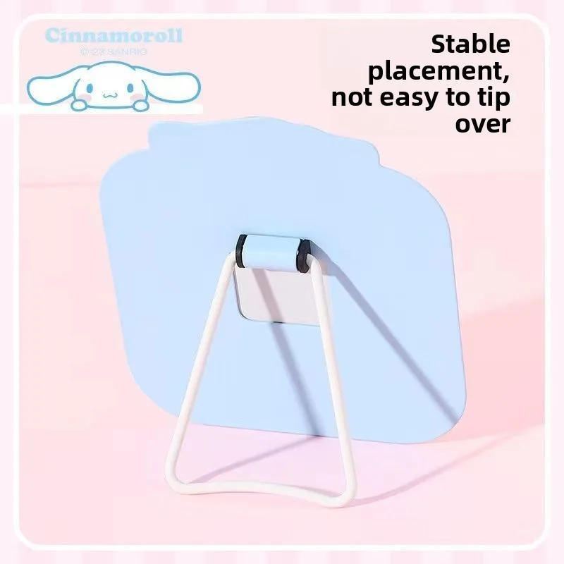 Kawaii Sanrio Cinnamoroll folding mirror, metal desktop makeup mirror, dormitory essentials portable compact dresser new style view 5