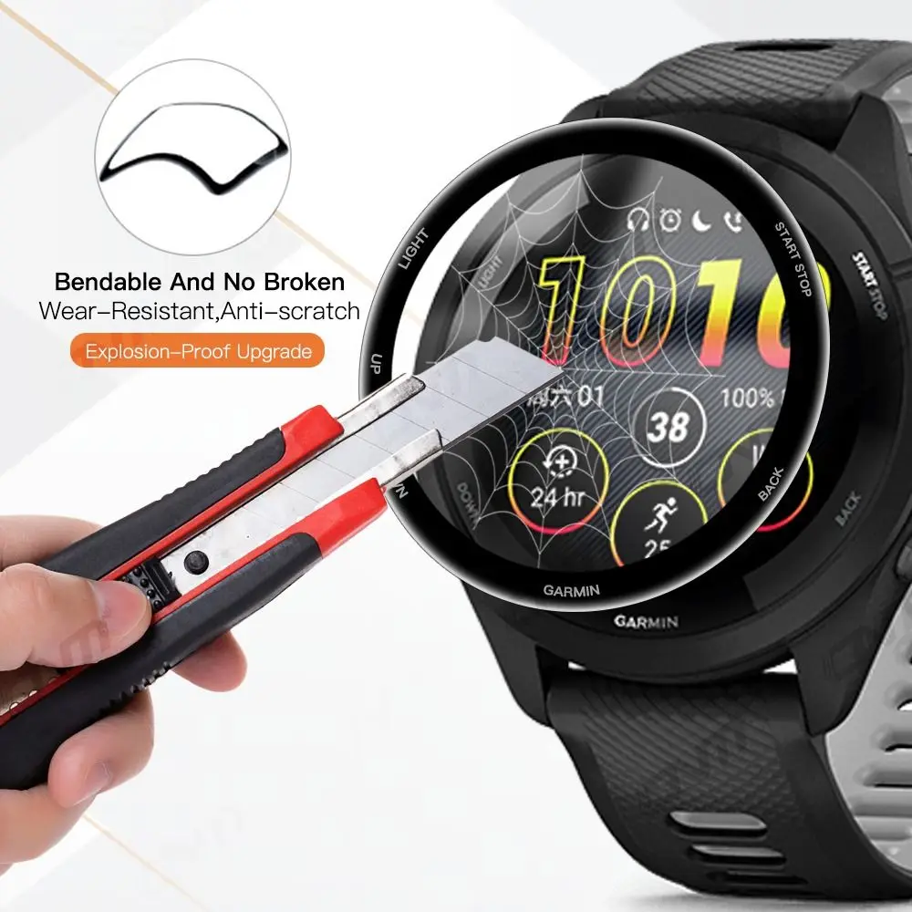 2Pcs Accessories 3D Curved Edge HD Films Screen Protector Cover Protective For Garmin Forerunner 265/265S