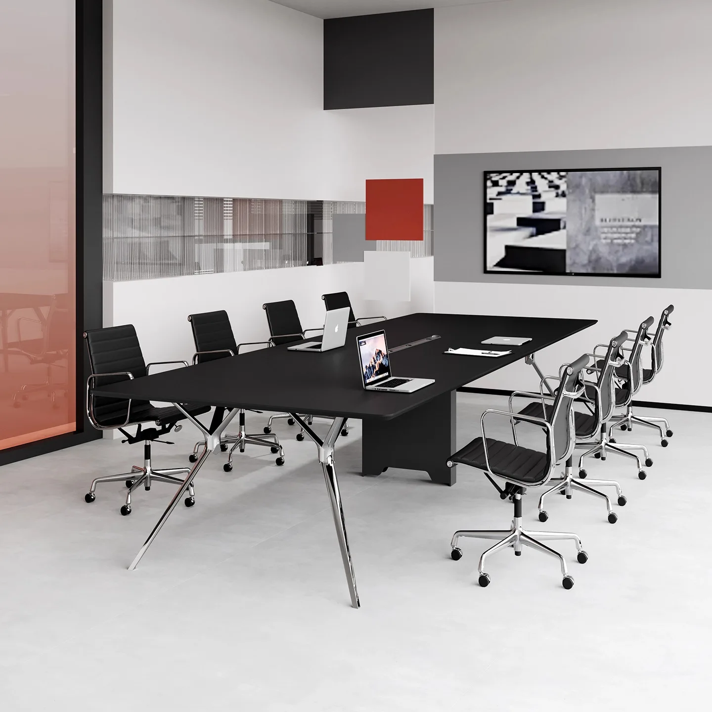 Conference table  Large conference room Table and chair combination Meeting table and chair combination Rectangle nego