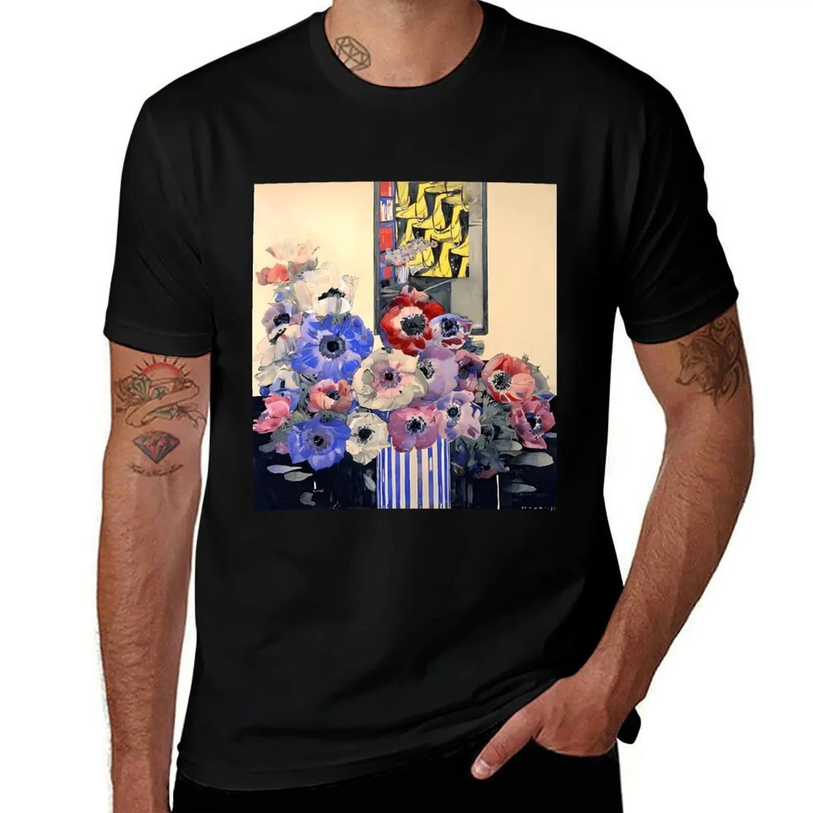 Charles Rennie Mackintosh Still Life Of Anemones T-Shirt essential t shirt tees plain men graphic t shirts