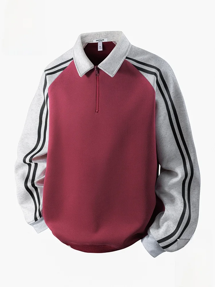 

Мужская толстовка Paul Frank Monkey F с воротником на молнии, повседневная, осенняя, модная, в стиле колледж, с цветными блоками, уличная одежда