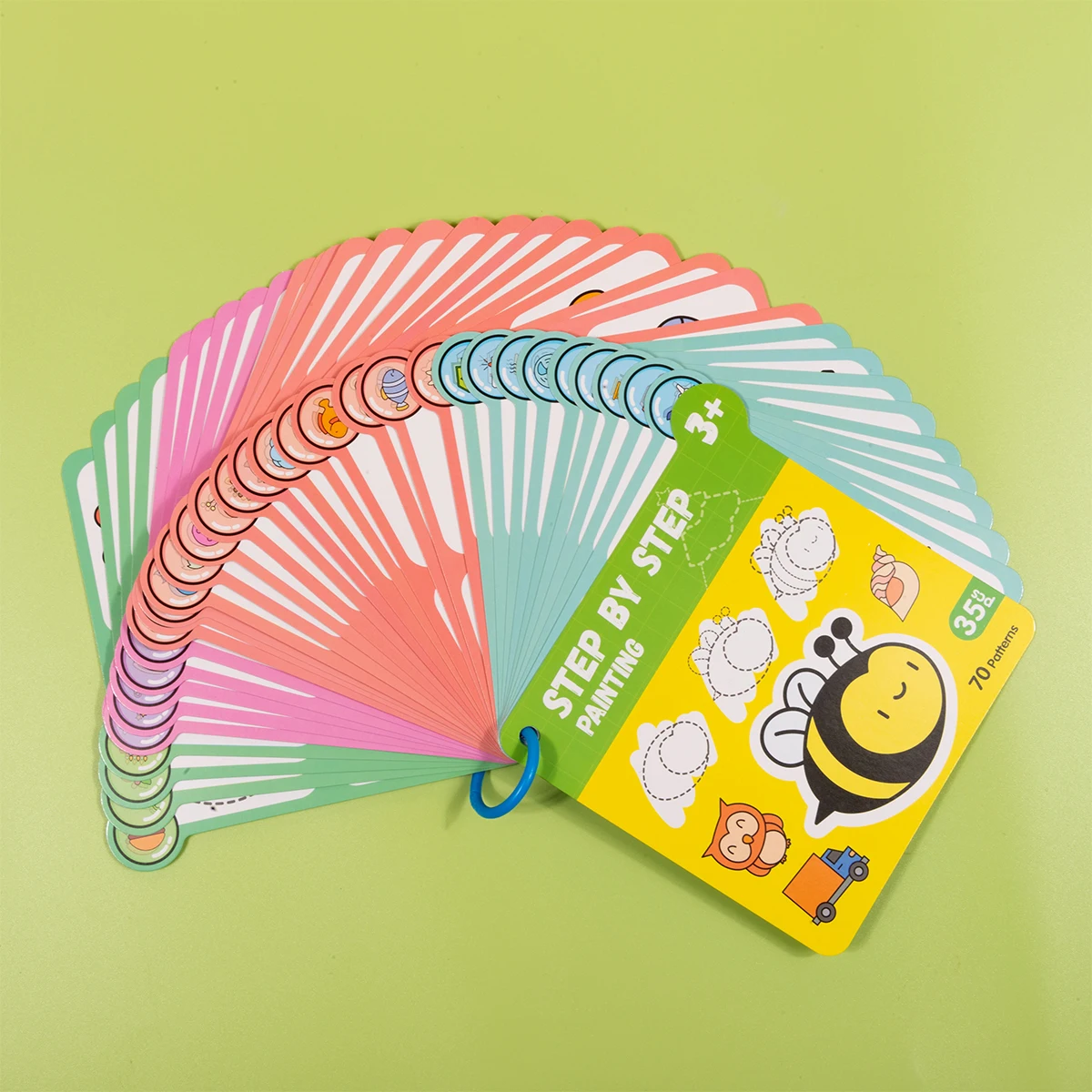 70-patronen Stap-voor-stap Leren Eenvoudig tekenkaartboek, herbruikbare graffitiset, cartoon educatieve lijntekening Inleidende verlichting, leermiddelen voor kleuters, tekenvaardigheden en pencontroletraining