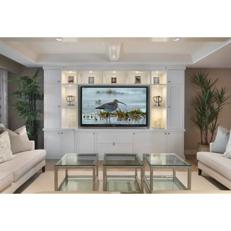 HangZhou Vermont Modern White Shaker Freestanding TV Stand Wall Unit for Living Room Furniture Tv Cabinet