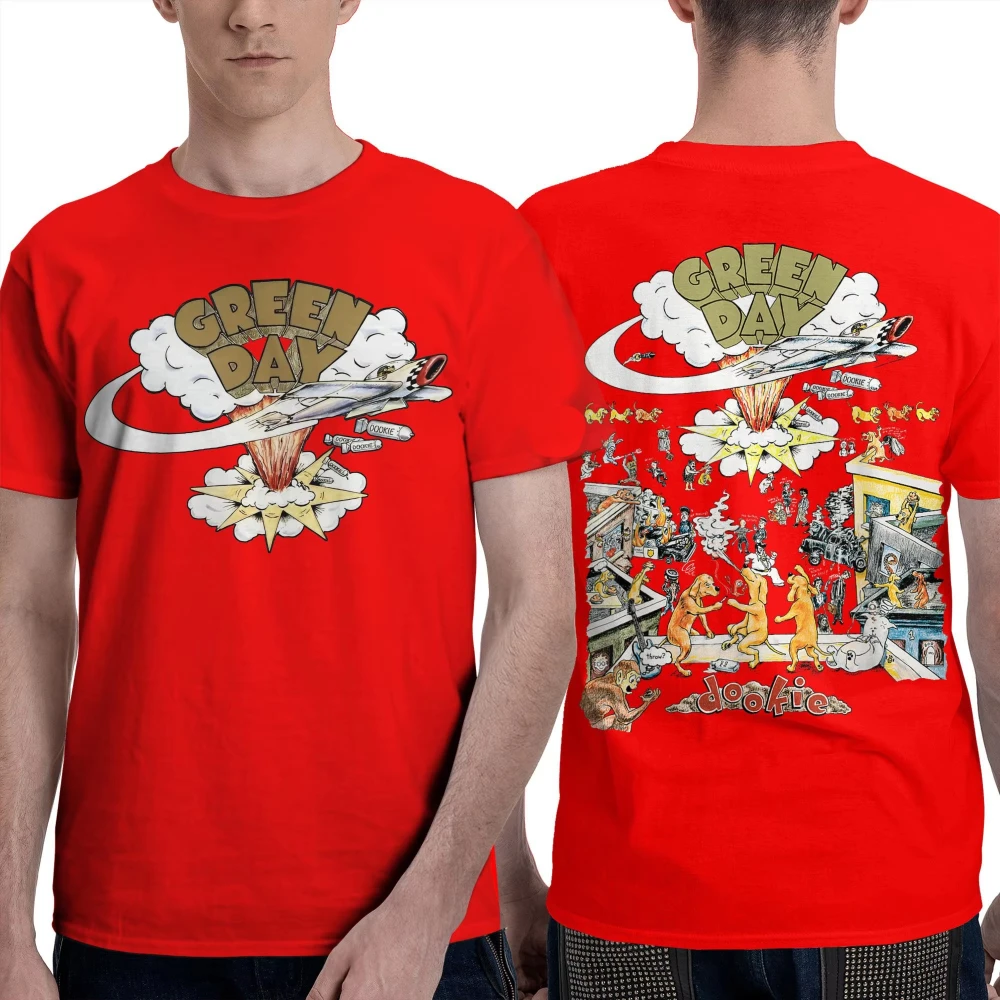 Dookie Scene Green Day Bedrucktes T-Shirt für Männer und Frauen, Kreatives Reines Baumwoll-T-Shirt mit Rundhalsausschnitt und Kurzen Ärmeln, Partykleidung – Detail 7