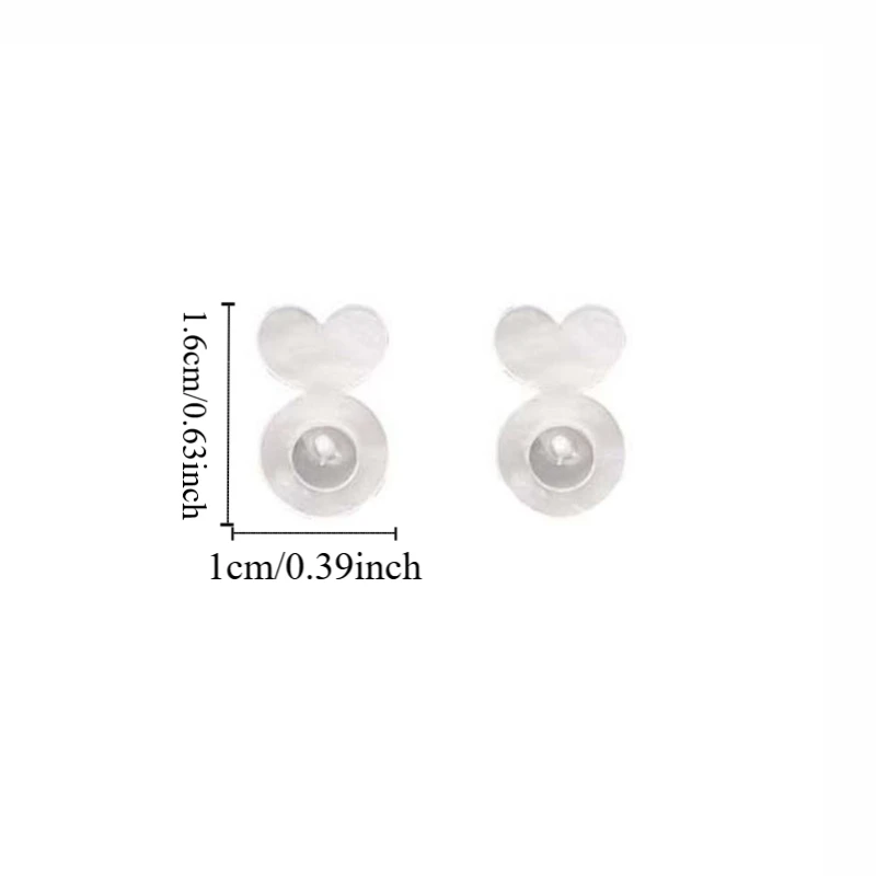 60-80Pcs Rabbit Shape Silicone Ear Back Stoppers Heart Anti Eversion Supportive Earrings Lifters Jewelry Making Accessory