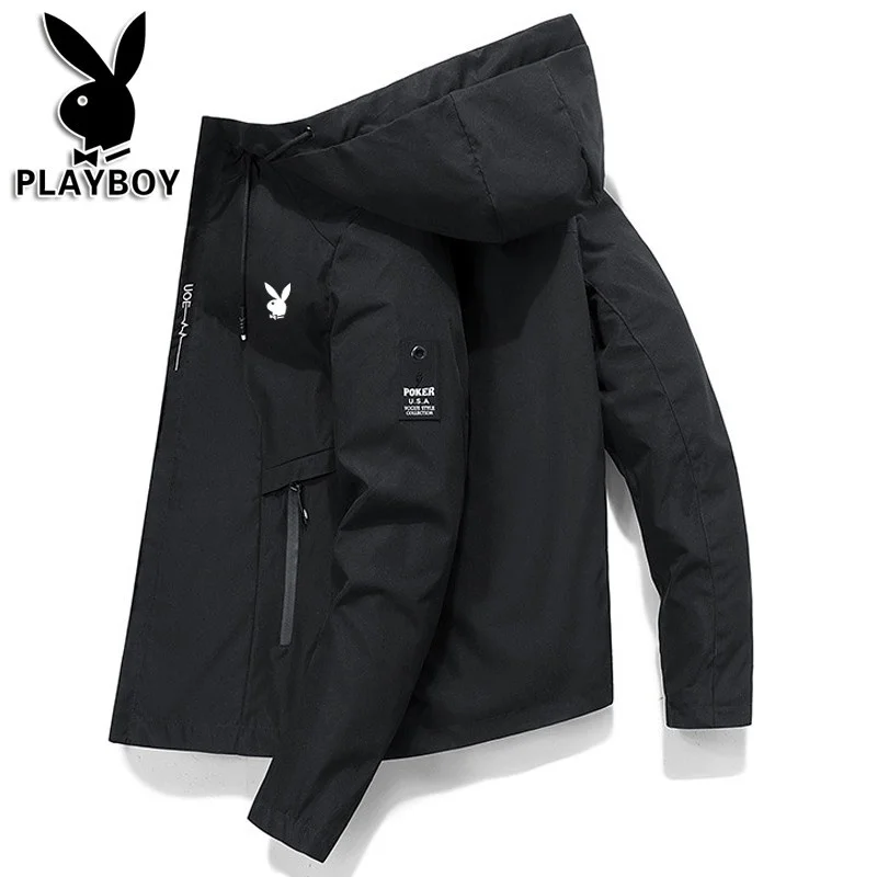 

Men's Hooded Jaet Spring Autumn Winter Fce Long Sve Trendy Korean Sle Faionable Outerwear New Arrival