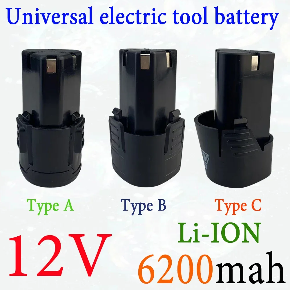 Universal 12V 6200mAH Rechargeable Li-ion Lithium Battery For Power Tools Electric drill Electric Screwdriver Battery