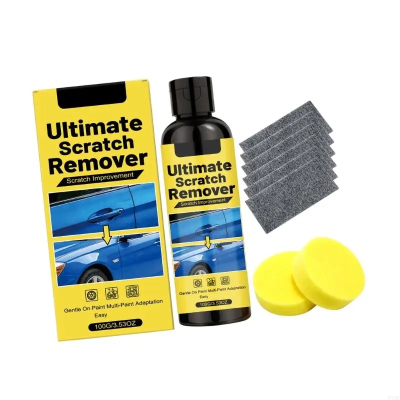 M76E Professional 100G Car Scratch Remover Paste for Light Scratches and Marks Includes 2 Sponges 6 Cloths Easy DIY