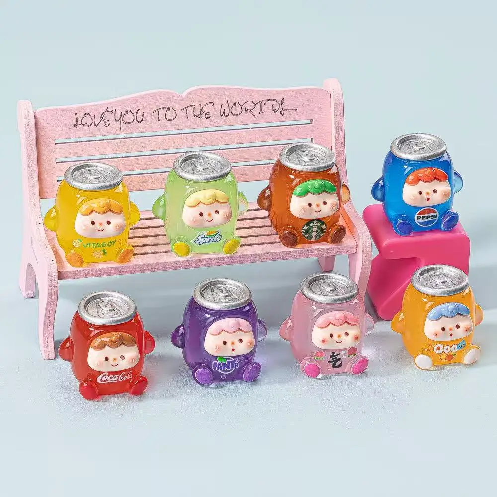 

Светящаяся в темноте желейная банка для напитков, фигурка, милый аксессуар «сделай сам», украшение для рабочего стола из смолы, игрушка, слепая сумка, коллекционная