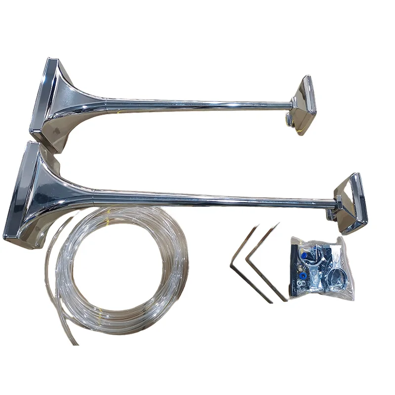 

150dB air horn kit suitable for square small chrome alloy trucks on truck trains - (one pair)