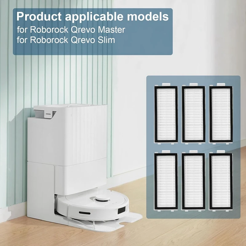 Hepa Filter Replacement Parts For Roborock Q Revo Master/Q Revo Slim Robot Vacuum Cleaner Replacement Accessories