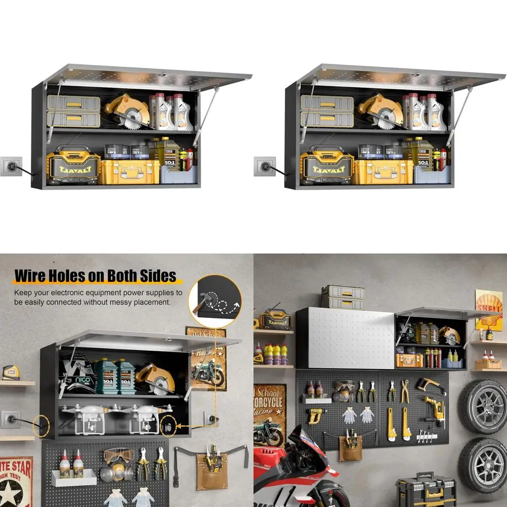 

Secure Wall-Mounted Steel Storage Cabinet with Door and Shelves for Garage and Kitchen