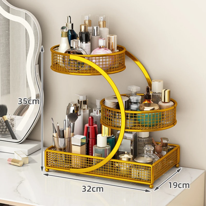 رف متعدد الطبقات لمستحضرات التجميل، منظم سطح المكتب، أداة المطبخ والخضروات والفواكه، رف تخزين سطح المكتب #5