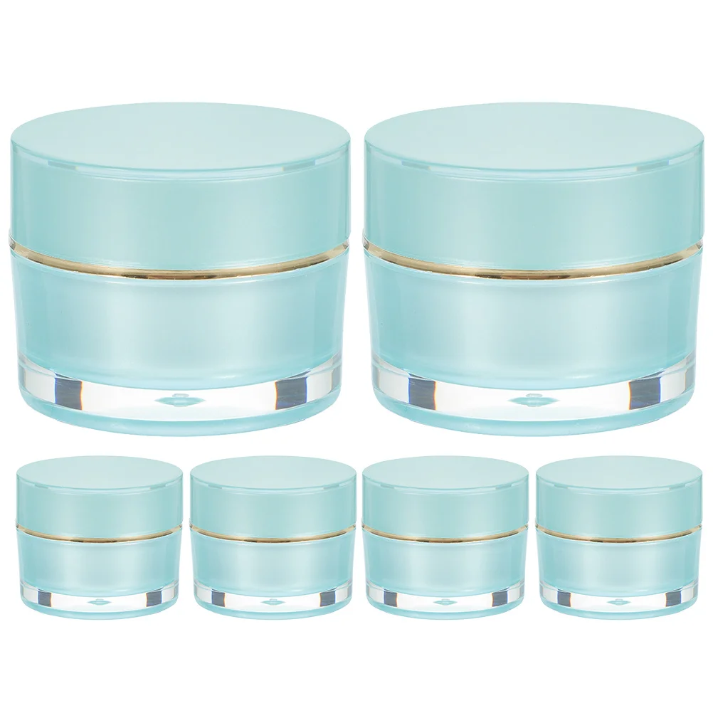 6 قطع 10 جرام من حاويات كريم الأكريليك برطمانات السفر تصميم بسيط مادة قوية لحاويات جرة كريم المكياج مع أغطية #6