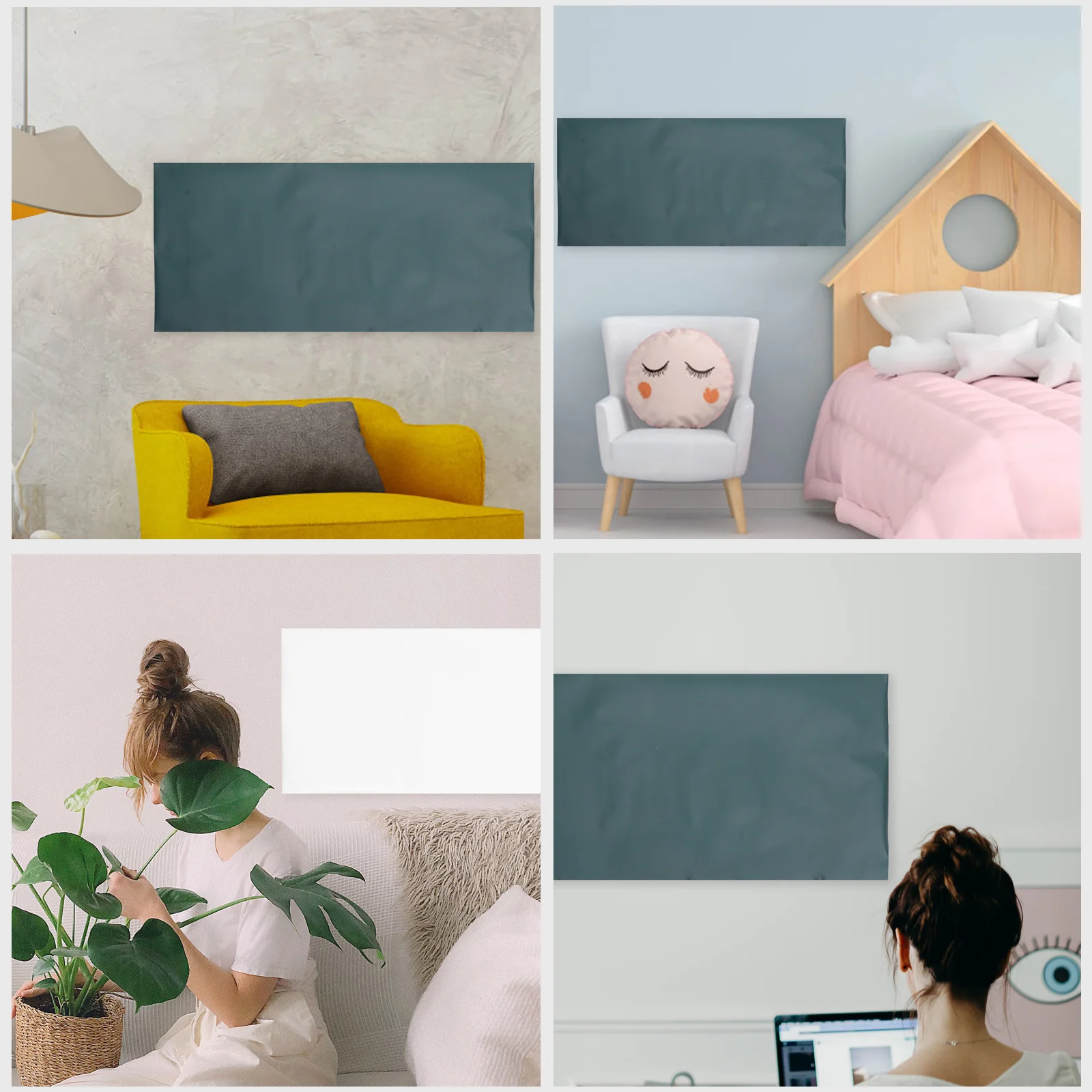 

2 Pcs 45x100cm PVC Self Adhesive Blackboard Stickers Whiteboard Wall Kids Drawing Erasable Reusable Home Classroom Dry Erase