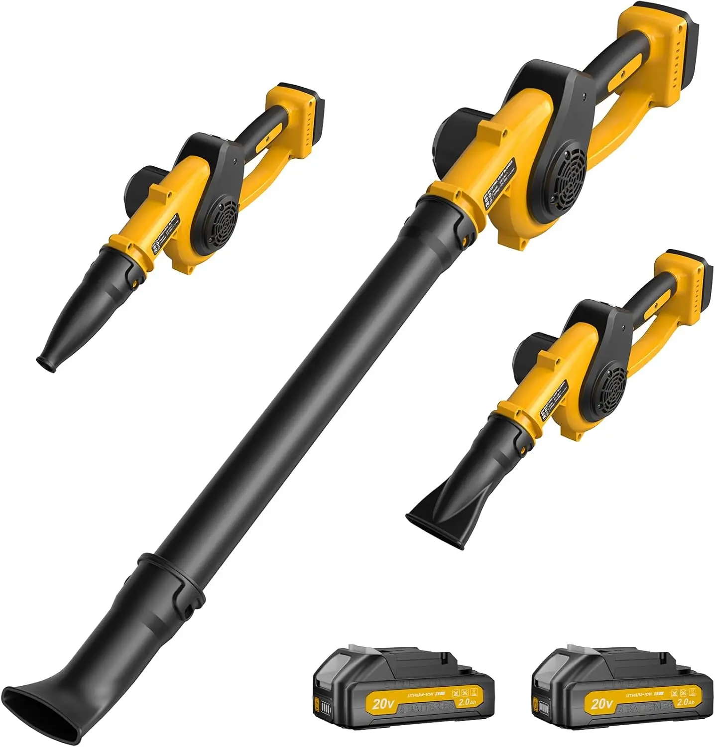 

Cordless Leaf Blower with 2 Batteries & Fast Charger, 210 MPH, 3 Nozzles & Speeds, Lightweight for Lawn Care