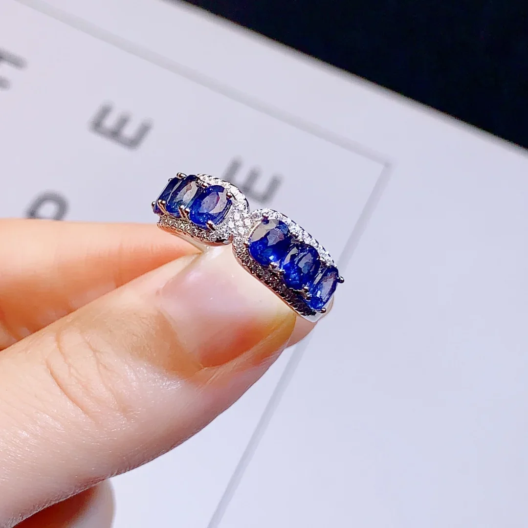 

Sterling Silver 925 Ladies All Natural sapphire Red Sapphire Ring Color Super Bright Engagement Gift Free shipping Boutique
