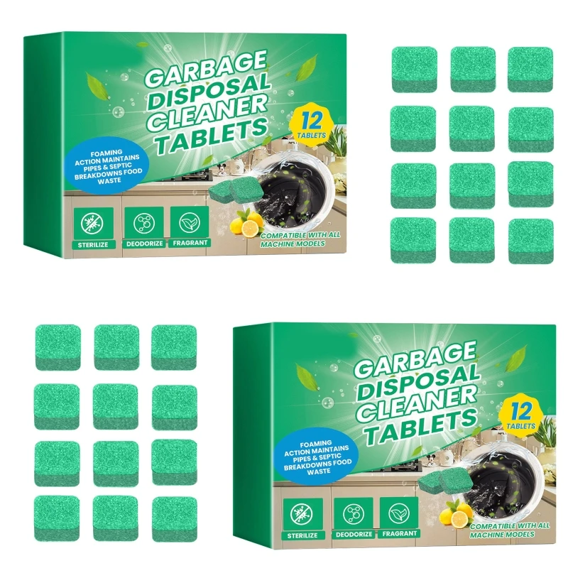 Garbage Disposal Cleaner Tablets Convenient Household Cleaning Solution 12pcs