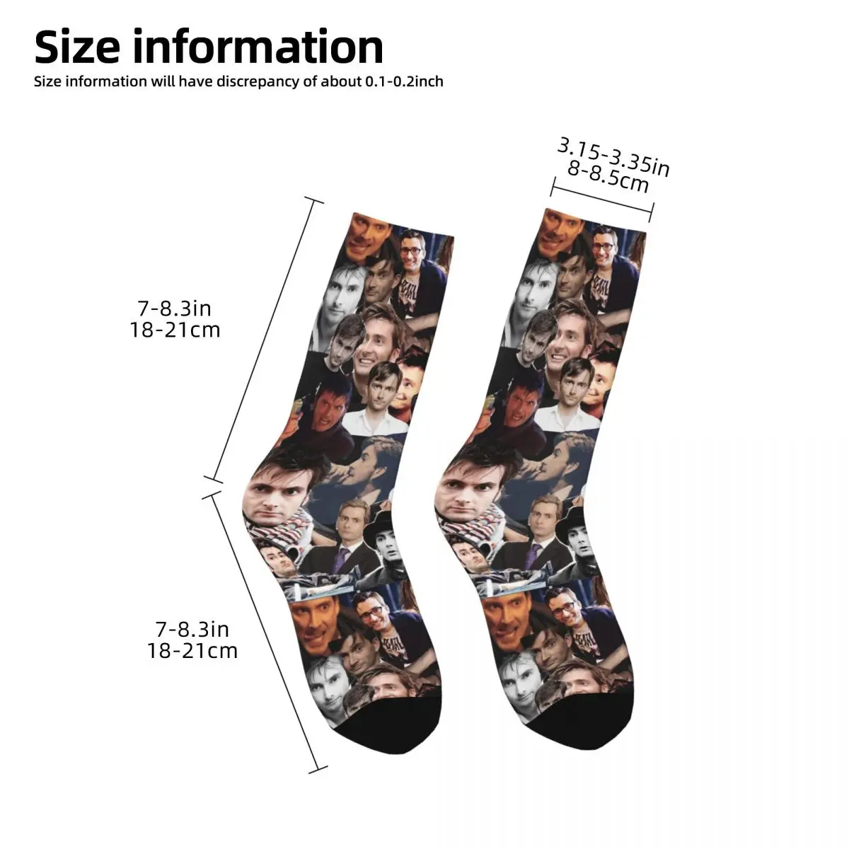 Harajuku Female Socks Retro David Tennant Collage Merch Soft Funny Actor Sport Socks All Seasons