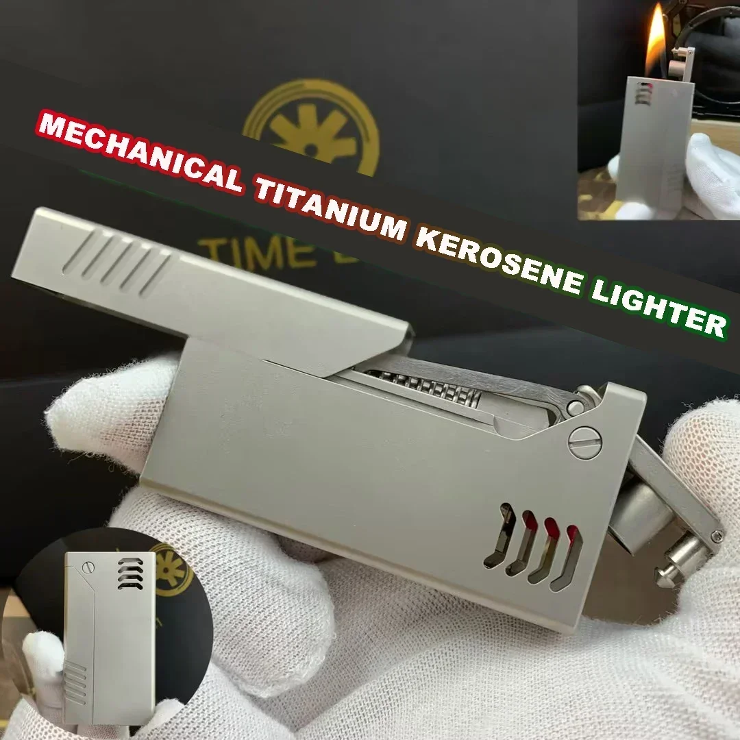 2025 Titanium Mechanical Feel Kerosene Lighter Exquisite Smoking Fuel Lighter Stress-Relieving Collectible Gift-Level EDC Tool