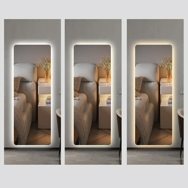 

Smart makeup full-length mirror, three-color switching mirror clear LED smart full-body mirror home wall hanging light luxury