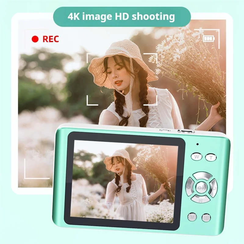 Appareil photo numérique FULL-4K pour la photographie et appareil photo à Zoom numérique 18X appareil photo Vlogging Compact 64MP 2.8 pouces 180 °   Écran rabattable