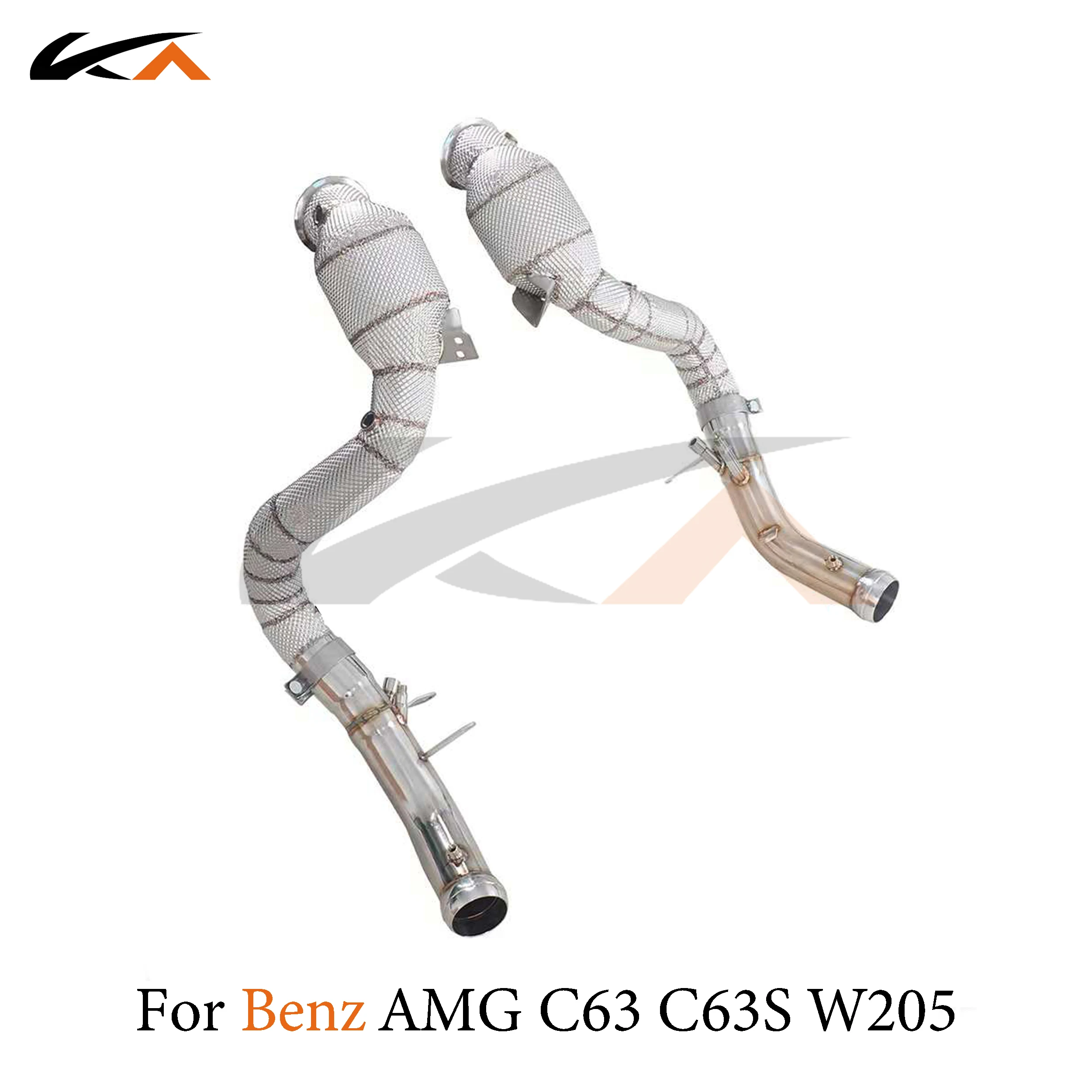 

KA Tuning downpipe exhaust steel headers for Mercedes-benz AMG C63 C63S W205 4.0T performance heat shield catalysis