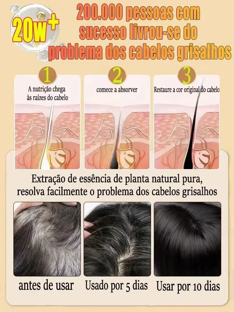 Siero naturale anti-grigio per capelli nutriente per la cura dei capelli rimedio riparatore capelli bianchi e scurenti