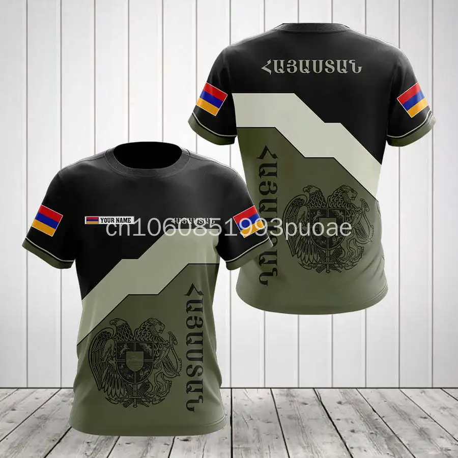 Customized Men's T-shirt Armenia Flag 3D Printed T-shirt Men's and Women's Fashionable Oversized Top T-shirt Children's T-shirt