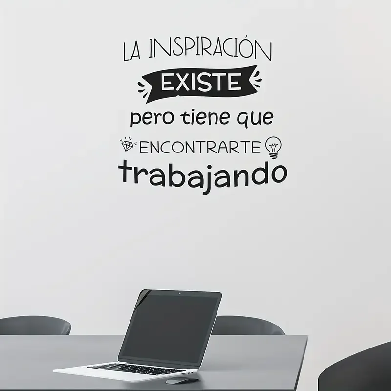 1pc Spanish Inspirational Quote Wall Sticker - 