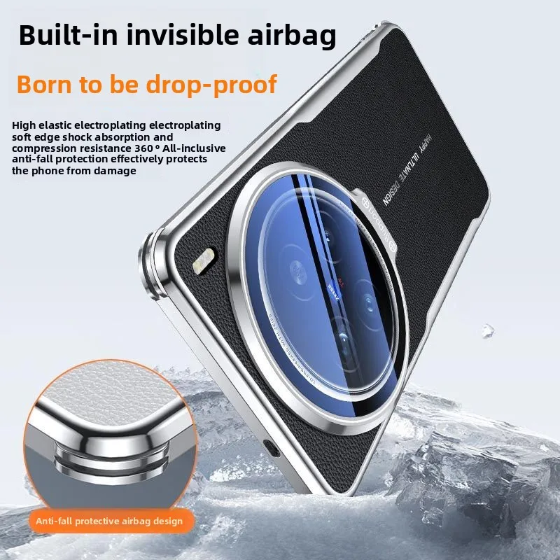 Etui VIVO X300 Pro Luksusowe Skórzane z Ochroną Obiektywu i Podpórką, Tylna Obudowa do Vivo X 300, Odporne na Wstrząsy, Przyjemne w Dotyku, Funda — zdjęcie produktu 6
