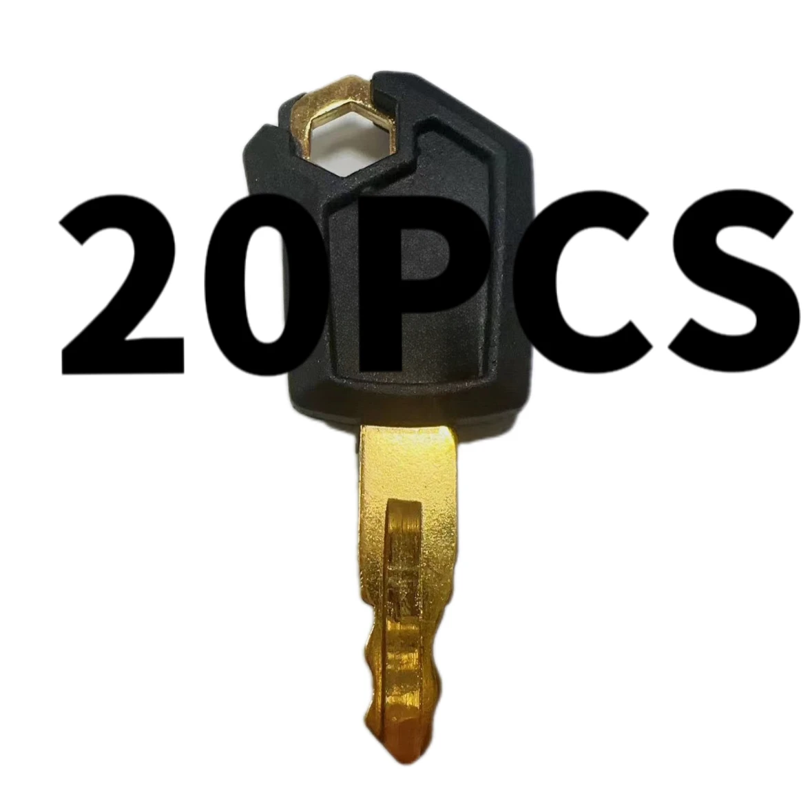 20PCS High Quality Copper Key For Caterpillar 5P8500 CAT Heavy Equipment Ignition Loader Excavator Dozer Plastic Black & Gold