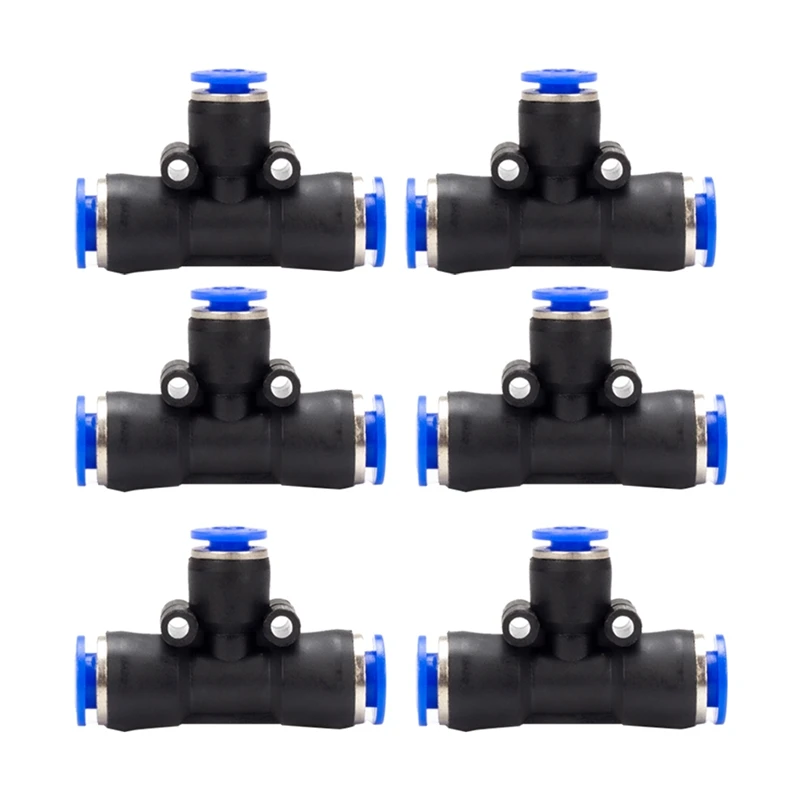 100Pcs PEG Pneumatic Fitting Reducing Unequ Tee T Type 3-Way Lock Air Pipe Quick Into Fitting